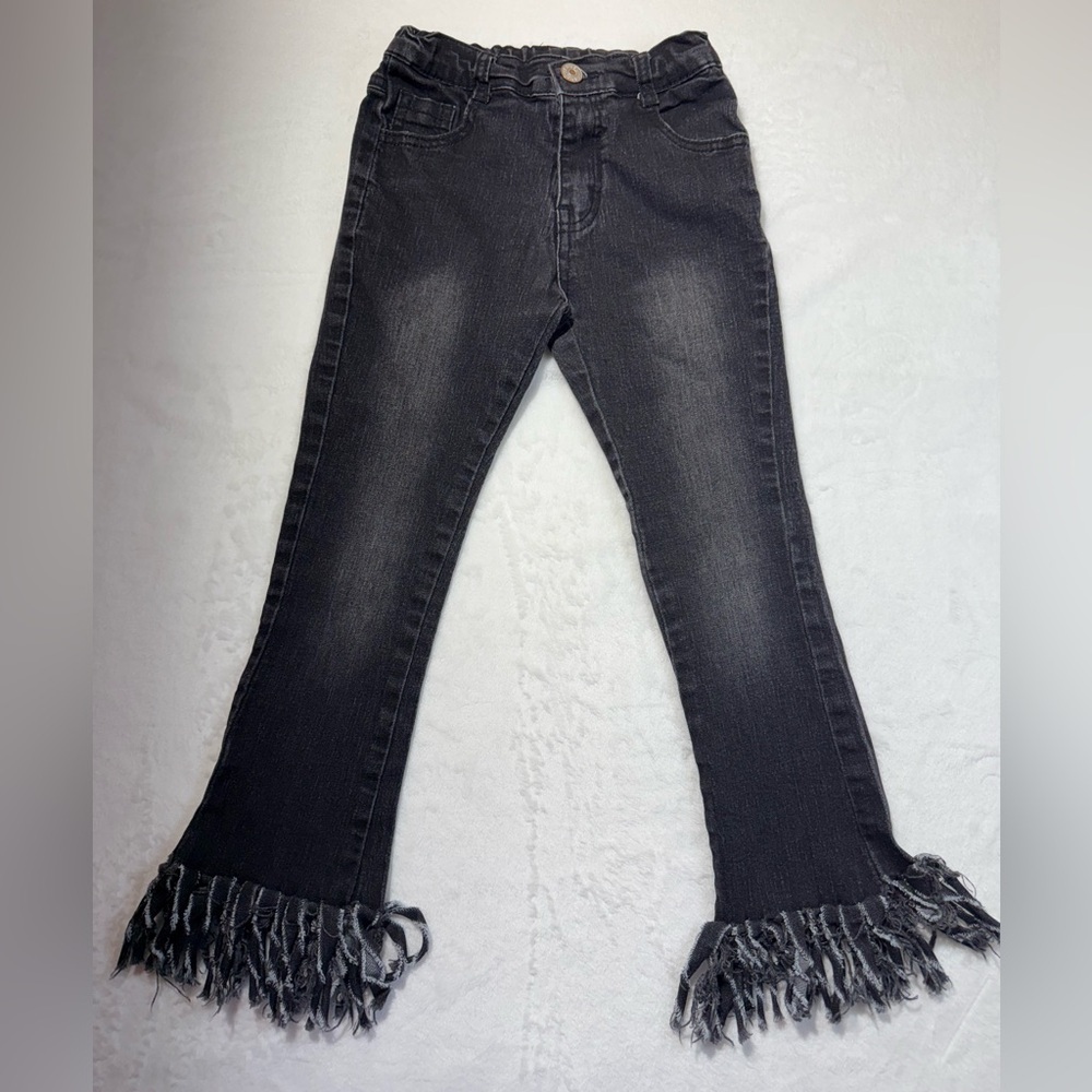Boutique Fringed Girls Black jeans